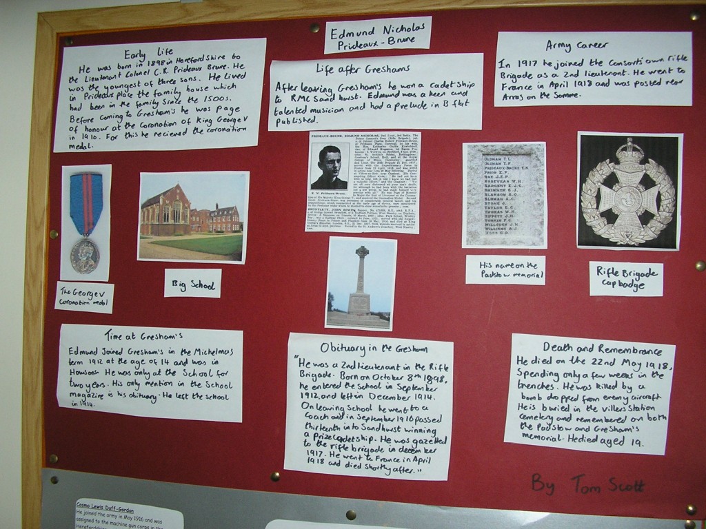 Pupils researching pupils in the First World War ­ The First World War ...